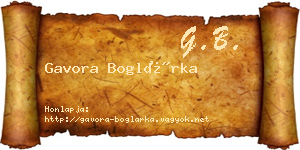 Gavora Boglárka névjegykártya
